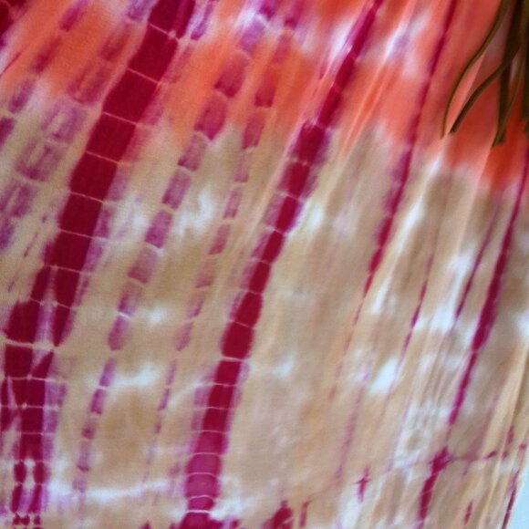 Sky Halter Fringed Tie Dye Sunset Maxi Dress - Picture 3 of 6